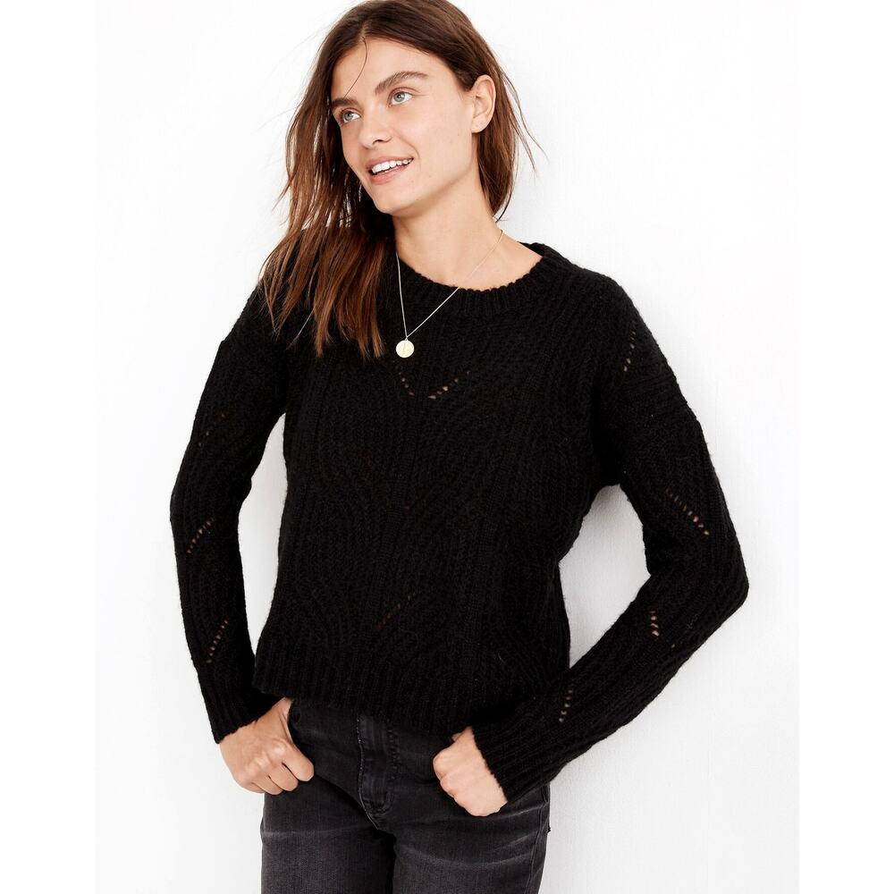 MADEWELL Charley Alpaca Pullover Sweater Black XS